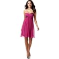 Maggy London Strapless Silk Jewel-Detail Dress