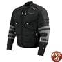 Xelement Men�s Black and Gray Level-3 Armored Jacket with Removable Arm Sleeves and Tri-Tex Fabric - Size : XL