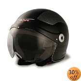 VCAN Milano Black Medium European Styled Scooter Helmet
