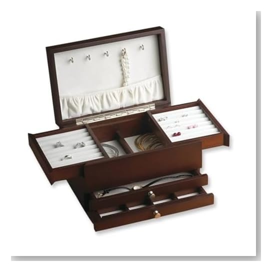 Wallace Dark Walnut Jewelry Box With Mini Box And Drawer