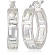 Sterling Silver Tarnish-Free Greek Key Small Cutout Hoop Earring