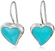 Sterling Silver Turquoise Inlay Heart Drop Earrings
