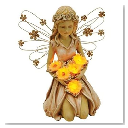 Moonrays 91332 Solar Power Highlighted Fairy with Sunflowers