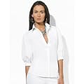 Lauren by Ralph Lauren Pearson Peacock-Embroidered Blouse