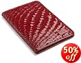 Cole Haan Hand-Woven Patent Leather Kindle Cover with Hinge, Ruby Sugar