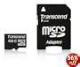 Transcend 4 GB microSDHC Class 6 Flash Memory Card TS4GUSDHC6E