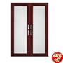 Solid Wood Closets DOCHY Doors with Frosted Glass, Cherry, 2-Pack