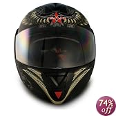 VCAN Blinc 210 Flat Black Extra Small Bluetooth 1.2 Enabled Full Modular Street Helmet with AVIATOR Graphics