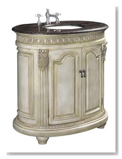 Belle Foret BF80042R 36-Inch Width by 22-Inch Depth by 37-Inch Height Single Basin Bathroom Vanity, Antique Parchment