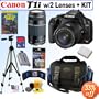 Canon EOS Rebel T1i 15.1 MP CMOS Digital SLR Camera with EF-S 18-55mm f/3.5-5.6 IS Lens & EF 75-300mm f/4-5.6 III Telephoto Zoom Lens + 8GB Deluxe Accessory Kit