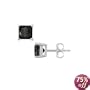 1.00ct Tw Natural Treated Black Princess Diamond Ear Stud in 14k White Gold (AAA-clarity / Black- color)