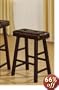 Set of 2 Counter Bar Stool - 24"H Espresso Finish