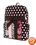 Belvah Quilted Floral Patchwork Backpack - LARGE (13" x 15" x 5.5"), Chocolate Brown, Pink, Blue