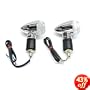 Motorcycle 2pcs LED Chrome Mini Clear Bullet Turn Signals Fits Metric Cruisers, Harleys, Choppers Enhance the look with these LED Mini Bullet Chrome Turn Signals Blinkers, Harley Davidsons, Suzuki, Honda, Kawasaki, Yamaha Cruisers, Scooters, Vespa, Moped
