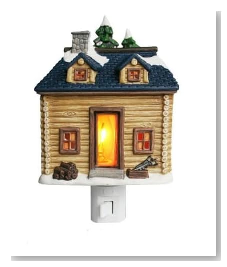 Forever Gifts Log Cabin Flickering Night Light