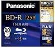 パナソニック 録画用4倍速ブルーレイディスク 25GB(追記型)20枚パックLMBR25LW20M LM-BR25LW20M
