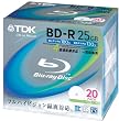 TDK 録画用ブルーレイディスク BD-R 25GB 1-4倍速 ホワイトワイドプリンタブル 20枚パック BRV25PWB20K