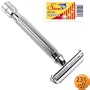 Parker 82R Super HeavyWeight Butterfly Open Safety Razor and 10 Shark Double Edge Blades