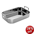 Le Creuset 3-Ply Stainless Steel Rectangular Roaster, 35 cm