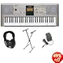 Yamaha YPT-320 61 Key Personal Keyboard with AC Adapter, Deluxe Keyboard Stand and Professional Headphones