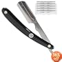 Parker SRB Straight Edge Barber Razor and 5 Shark Stainless Blades