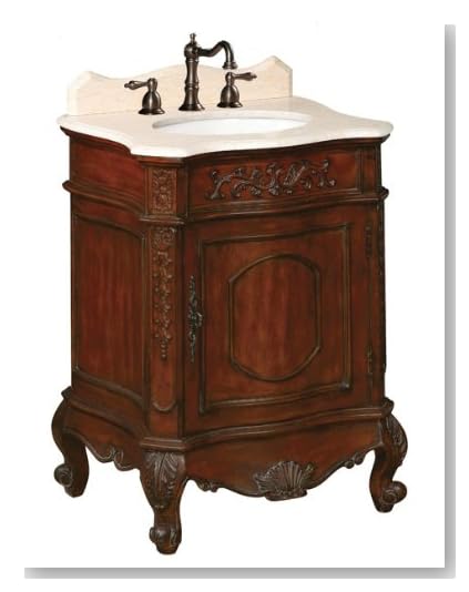 Belle Foret BF80071R Petite Single Basin Bathroom Vanity, Dark Cherry