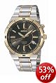 Seiko Gents Black Dial Two Tone Bracelet Watch - SEKSKA348P9