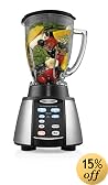 Oster BVCB07-Z Counterforms 6-Cup Glass Jar 7-Speed Blender, Brushed Stainless/Black