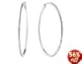 Large Diamond Hoop Earrings in 14K White Gold
