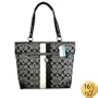 Coach Heritage Stripe Signature Bag Purse Tote 14477 Black White