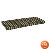 Strathwood Gibranta Hardwood 2-Seater Bench Polyester Cushion, Striped Oakdale Midnight