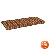 Strathwood Gibranta Hardwood 2-Seater Bench Polyester Cushion, Striped Landry Pumpkin