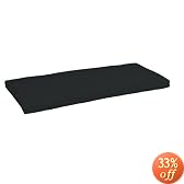 Strathwood Gibranta Hardwood 2-Seater Bench Polyester Cushion, Solid Black