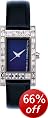 French Connection FC1021U Ladies Blue 3 hand Dial, Stone Set Case, Blue Leather Strap Watch