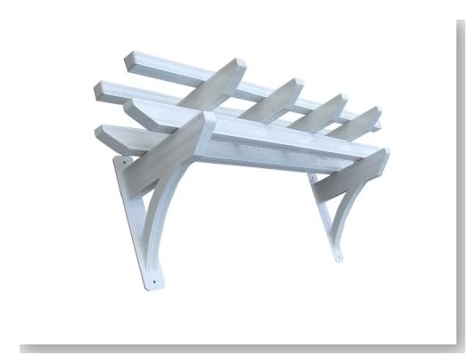 DC America Wall Pergola with Rust Free Aluminum, Powder Coat White Finish