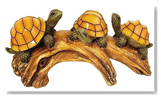 Moonrays 91515 Solar Powered Turtles on a Log with Glowing Shells