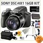 Sony Cybershot DSC-HX1 9.1MP Digital Camera with 20x Optical Zoom with Super Steady Shot Image Stabilization and 3.0 Inch LCD + 16GB Deluxe Accessory
