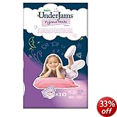 Pampers UnderJams For Girls Small/Medium [38-65 lbs/17-29 kg] Pyjama Pants - 4 x Packs of 10, total 40 UnderJams (Pack of 4)