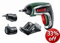 Bosch IXO 4 Cordless Lithium-Ion Screwdriver (With Right Angle Adapter, Easy-Reach Adapter, and 10 Screwdriver Bits)