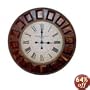 Round Wall Clock with Crackled Face and Aged Copper Frame