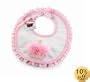 Mud Pie Baby Birthday Pink and White Decorated Cotton Bib, Cupcake
