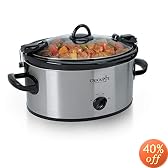Crock-Pot SCCPVL600S Cook' N Carry 6-Quart Oval Manual Portable Slow Cooker, Stainless Steel