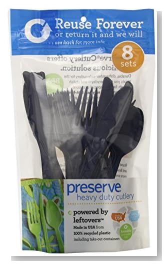 Preserve On-The-Go 24-Piece Cutlery Set, Midnight Blue, (Pack of 12)