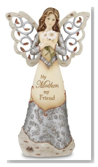 Pavilion Gift Company Elements 9-Inch Angel Holding Daisies