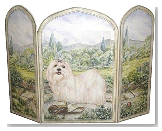 Stupell Industries 3 Panel Outdoor Decorative Dog Fireplace Screen, 31 by 44 by .375 Inches