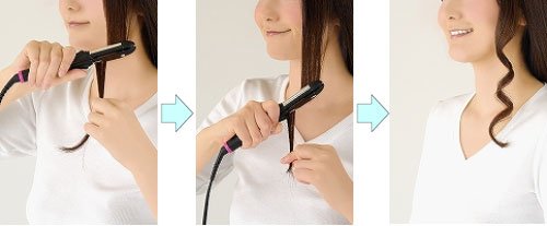 TWINBIRD 【手のひらサイズ】 ストレート&カール ミニヘアアイロン ブラック HI-2732B