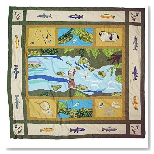 Patch Magic 72-Inch by 72-Inch Fly Fishing Shower Curtain
