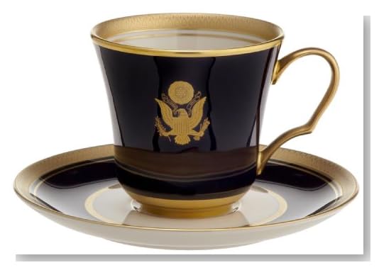 Pickard Palace Royale Ivory - Eagle Crest Fine China Tea Cup and Saucer, Set of 2