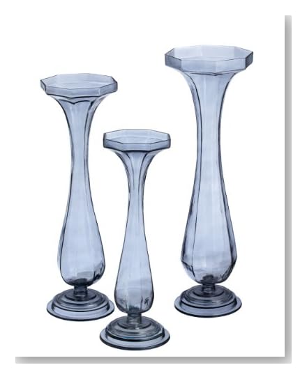 Midwest - CBK Smoke Luster Octagon Pillar Holder and Reversible Vase, Set of 3