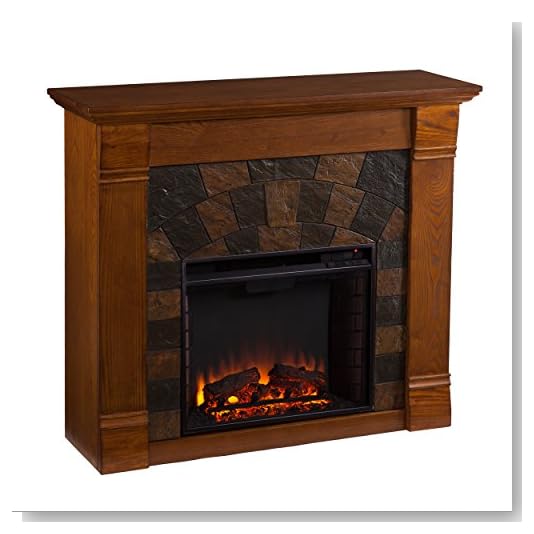 SEI Elkmont Salem Electric Fireplace, Antique Oak